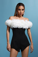 Delilah Sleeveless Off The Shoulder Flowers Mini Two-Piece Set