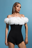 Delilah Sleeveless Off The Shoulder Flowers Mini Two-Piece Set
