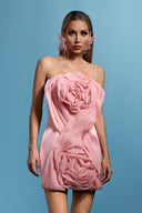 Naja Strapless Flowers Mini Dress