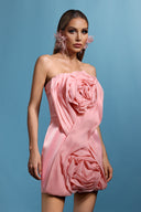 Naja Strapless Flowers Mini Dress