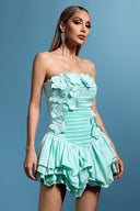 Lotta Sleeveless Fold Flowers Mini Dress