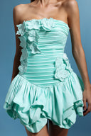 Lotta Sleeveless Fold Flowers Mini Dress