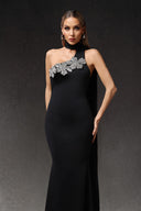 Luva One Shoulder Flower Bandage Maxi Dress
