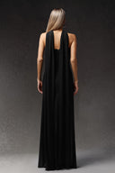 Ezgi Sleeveless Tulle Ribbon Bandage Maxi Dress