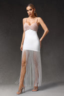 Zamiel Sleevess V-Neck Maxi Tassels Bandage Maxi Dress