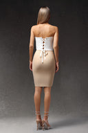 Tahoe Sleeveless Diamond Lacing Bandage Mini Dress