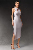 Elissa Sleeveless Flowers Hollow Out Maxi Dress