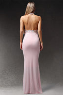 Eigra Halter Sleeveless Fold Maxi Dress