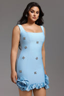 Nomi Sleeveless Diamond Flowers Mini Dress