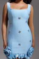 Nomi Sleeveless Diamond Flowers Mini Dress