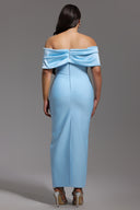 Uara Off-The-Shoulder Bow Bandage Maxi Dress