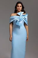 Uara Off-The-Shoulder Bow Bandage Maxi Dress