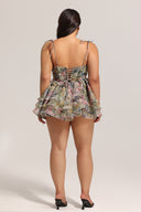 Hester Sleeveless V-Neck Lacing Flounce Mini Dress