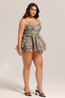 Hester Sleeveless V-Neck Lacing Flounce Mini Dress
