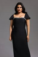 Romelle Short Sleeve Diamond Bandage Maxi Dress