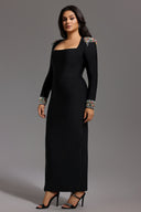 Niaca Rhinestones Bandaj Midi Elbise 