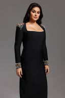 Niaca Rhinestones Bandaj Midi Elbise 