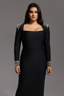 Niaca Rhinestones Bandaj Midi Elbise 