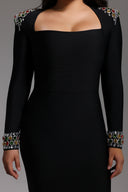 Niaca Rhinestones Bandaj Midi Elbise 