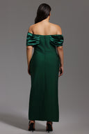 Palez Sleeveless One Shoulder Diamond Bow Bandage Maxi Dress