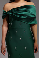Palez Sleeveless One Shoulder Diamond Bow Bandage Maxi Dress