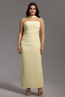 Kaxani Strapless Slim Flowers Backless Maxi Dress