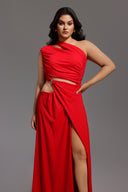 Xlyia High Slit Hollowed-out Maxi Dress