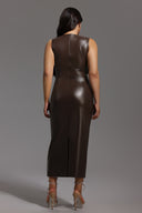 Hrinna Leather Midi Dress