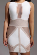 Locia Sleeveless Color Matching Bandage Midi Dress