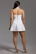 Yuyo Halter Sleeveless Diamond Mini Dress