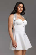 Yuyo Halter Sleeveless Diamond Mini Dress