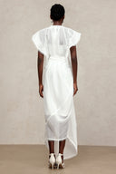 Halli Folds Lace Embroidery Maxi Dress