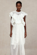 Halli Folds Lace Embroidery Maxi Dress