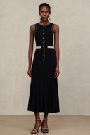 Evey Round Neck Sleeveless Pearl Maxi Dress