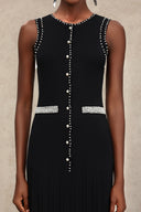 Evey Round Neck Sleeveless Pearl Maxi Dress