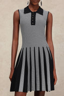 Kyler Lapel Sleeveless Folds Mini Dress