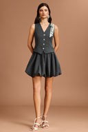 Labiny V-Neck Sleeveless Floral Printed Mini Dress