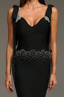 Zohara Sleeveless V-Neck Bow Bandage Maxi Dress