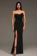 Stretchy Sleeveless Flowers Slit Bandage Maxi Dress