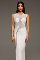 Quinn Sleeveless Concatenate Tulle Bandage Maxi Dress