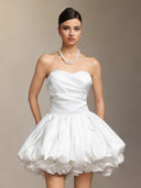 Delisy Strapless Flowers Mini Dress