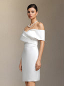 Ursula Crossed one-shoulder mini evening dress