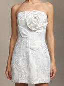 Renaa Kijin Handmade flowers Sequins mini dress