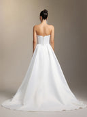 Salama Cut-out lace strapless maxi wedding dress