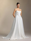 Salama Cut-out lace strapless maxi wedding dress