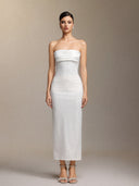 Jucana Sleeveless Pearl Slit Maxi Dress