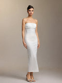 Jucana Sleeveless Pearl Slit Maxi Dress