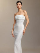Jucana Sleeveless Pearl Slit Maxi Dress