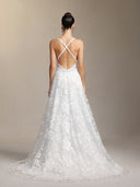 Ralaya Deep V-neck lace halter maxi wedding dress