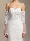Lumo Lace slimming strapless fishtail maxi wedding dress